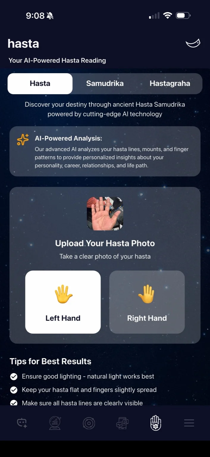 Hasta Palm Reading - Upload Your Palm